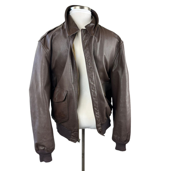 Cooper Type A 2 Goatskin Leather Flight Bomber Jacket Distressed USA Made 48L - Picture 2 of 16